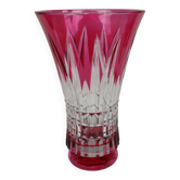 Pink crystal vase from Val Saint Lambert. Circa 1960.