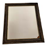 Miroir rectangle ancien lours bois sculpté peint patiné
