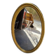 Miroir bois doré epoque 1960 ovale