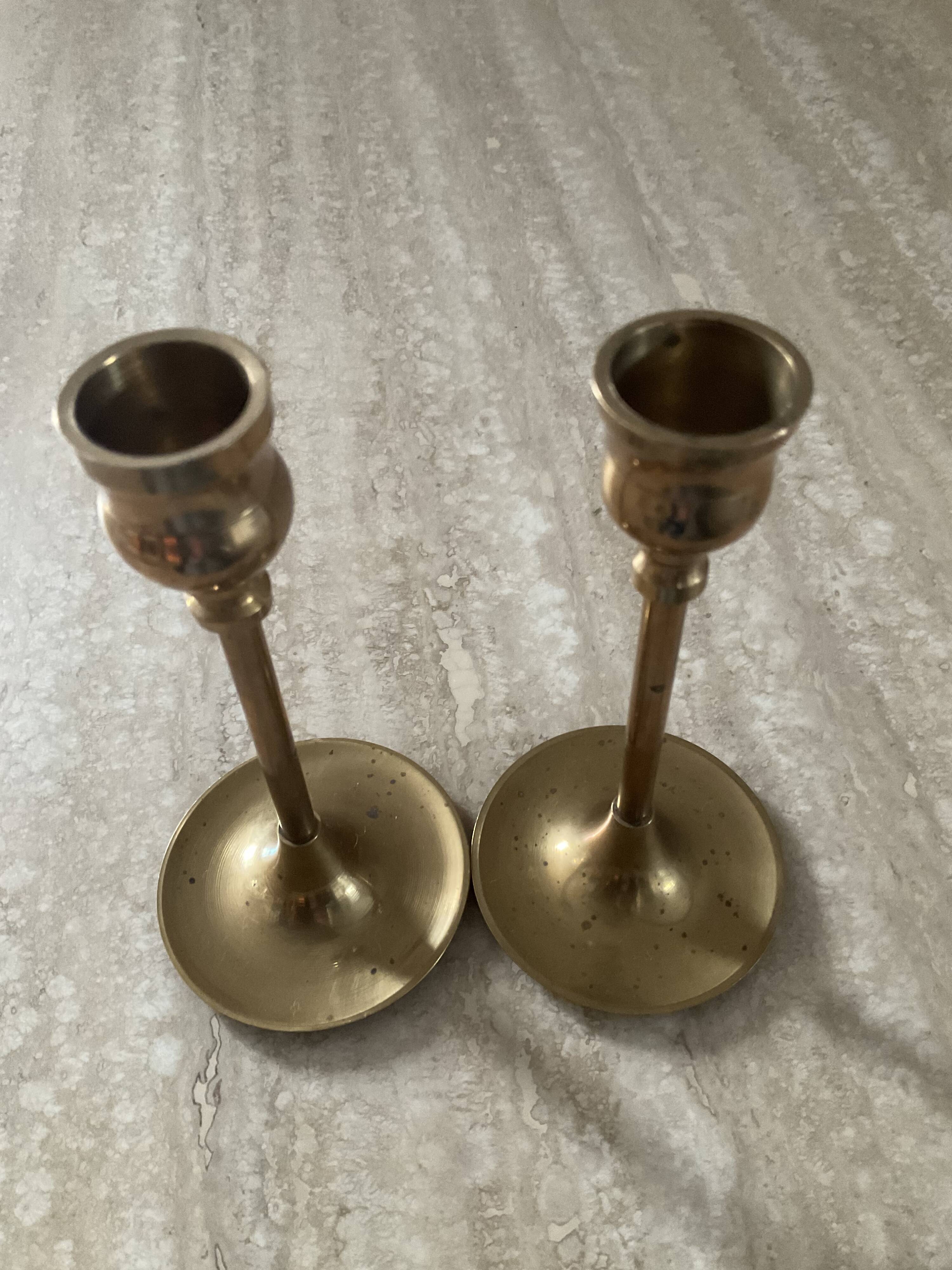 Pair of vintage brass candlesticks