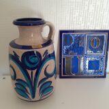 Carstens vase West Germany blue floral motifs