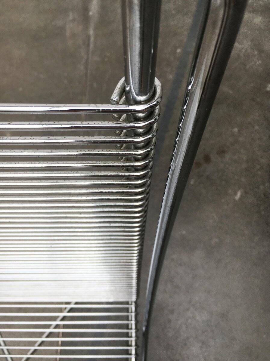 Vintage German Kreuzschwinger lounge chair by Till Behrens for Meyer Stahlmöbel, 1980s.