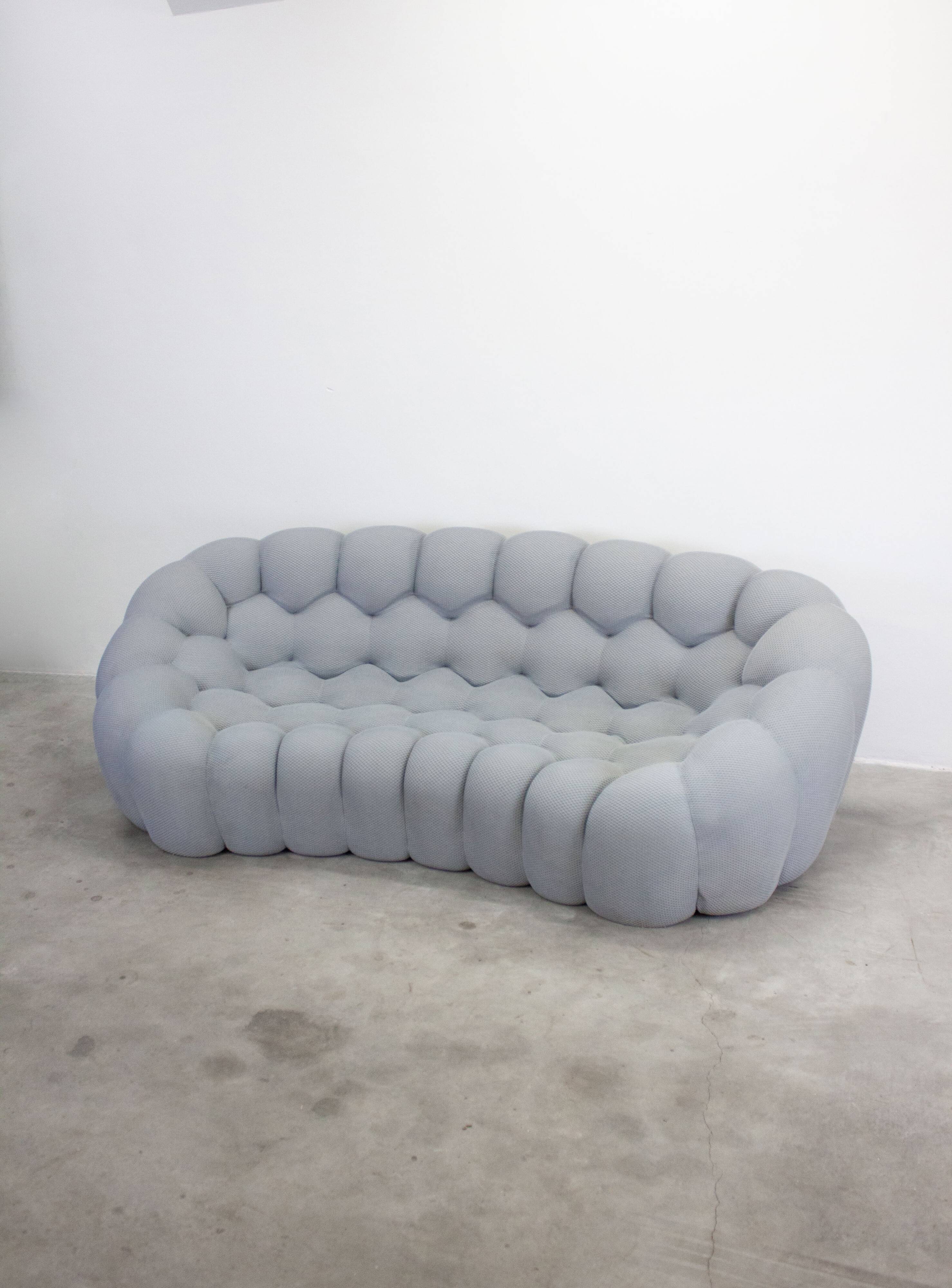 Roche Bobois Bubble 2 Cuved 3/4-Seat Sofa by Sacha Lakic (Light Grey)