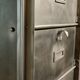 Industrial cladding furniture in brushed and patinated steel