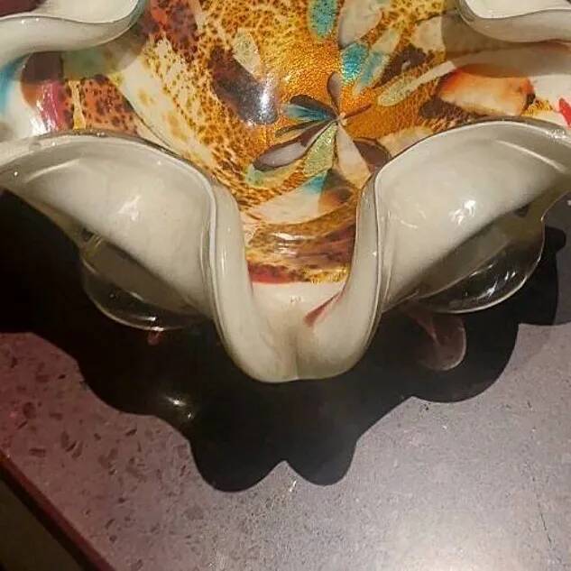 All Fruits glass bowl from Murano by Dino Martens with gold flecks