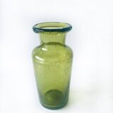 Blown and bubbled glass vase