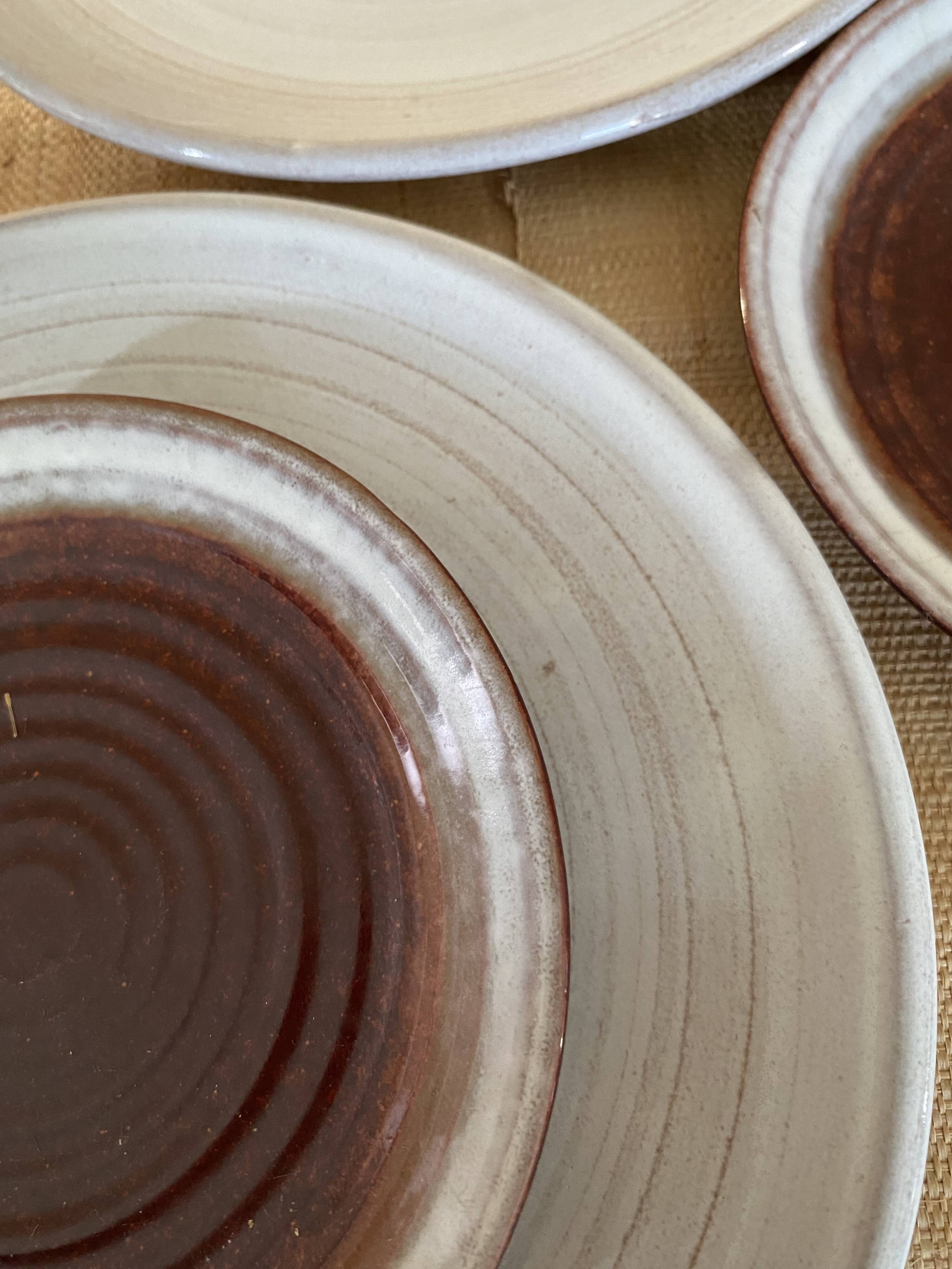 6 glazed stoneware plates, Denmark