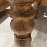 Antique natural wood farm table with 3 drawers