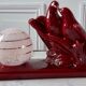 Art Deco ceramic lamp and glass globe of Clichy 30s