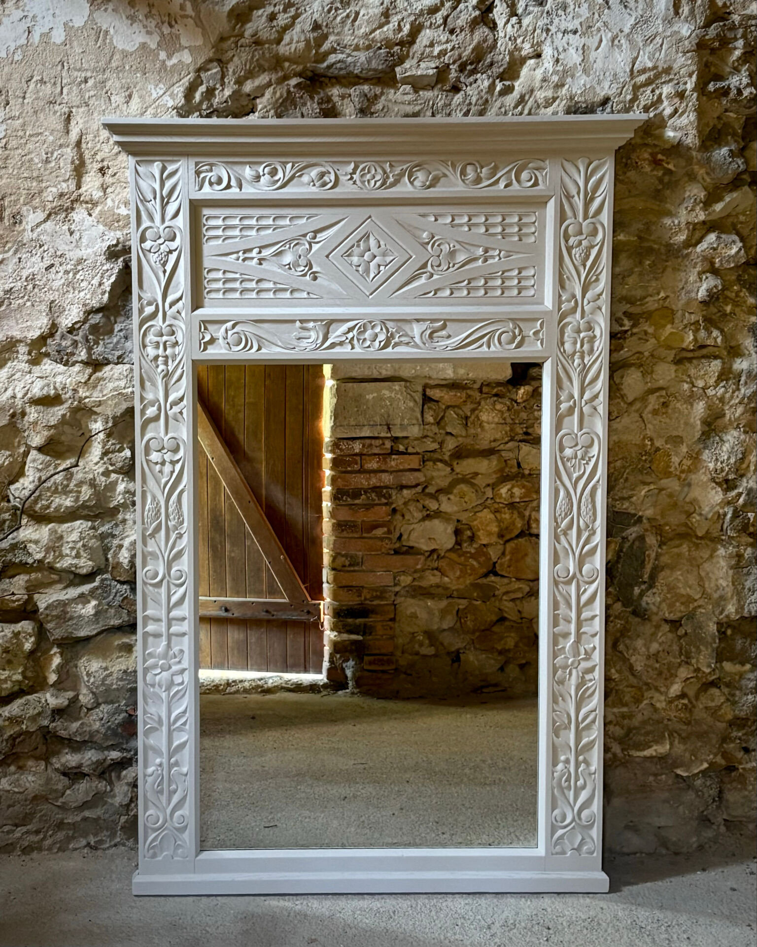 Large antique mirror in the Henri II style