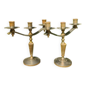 Pair of empire style candlesticks