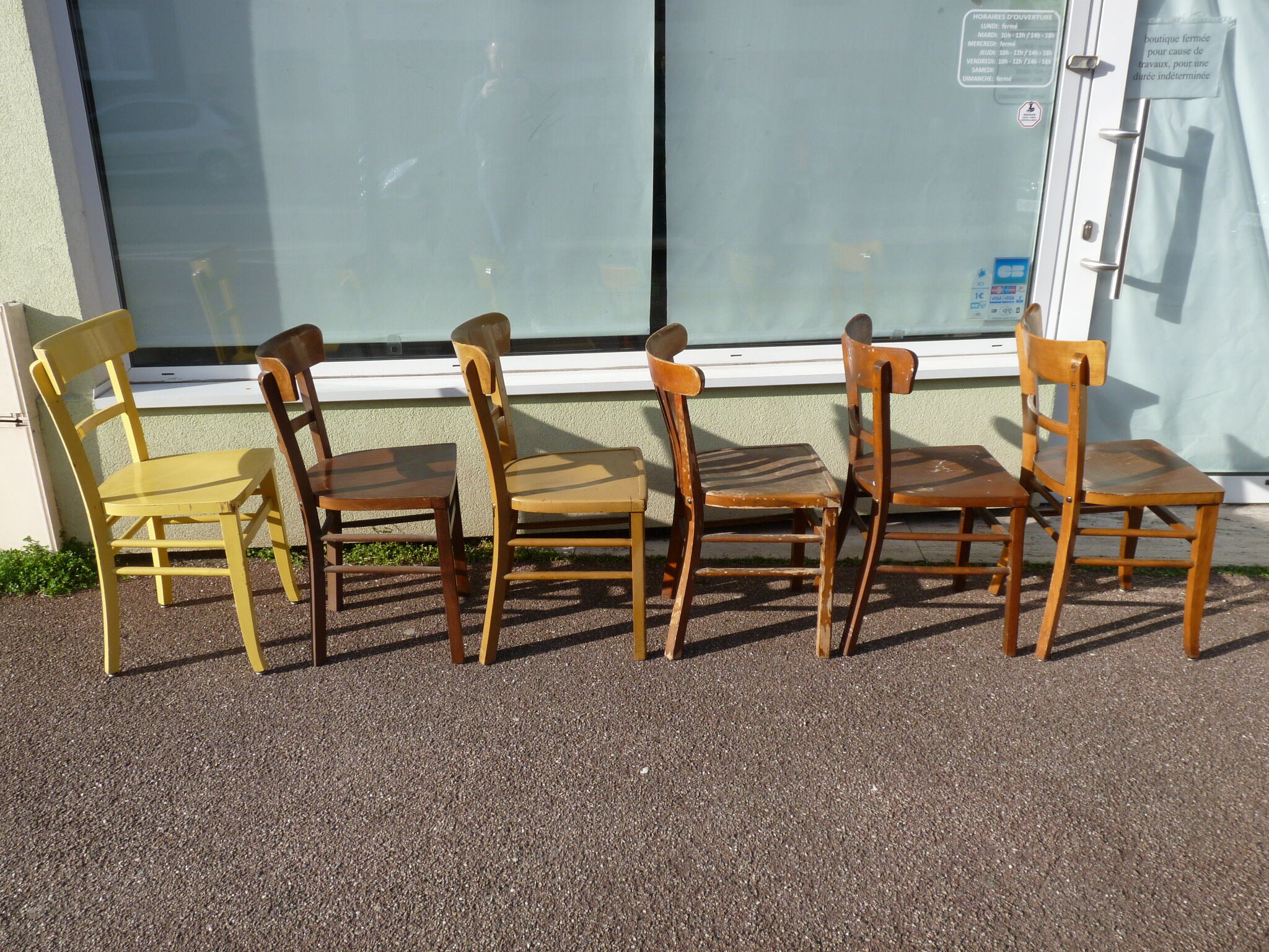 Lot de 6 chaises en bois de bistrot