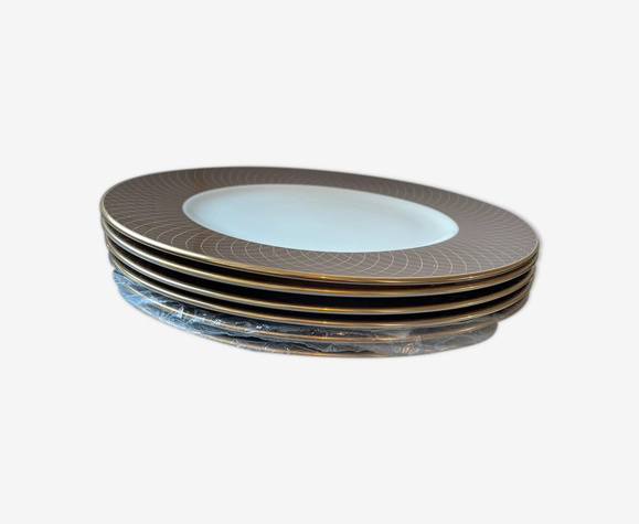 6 assiettes 27,5 cm en porcelaine Lenox neuves Cocoa