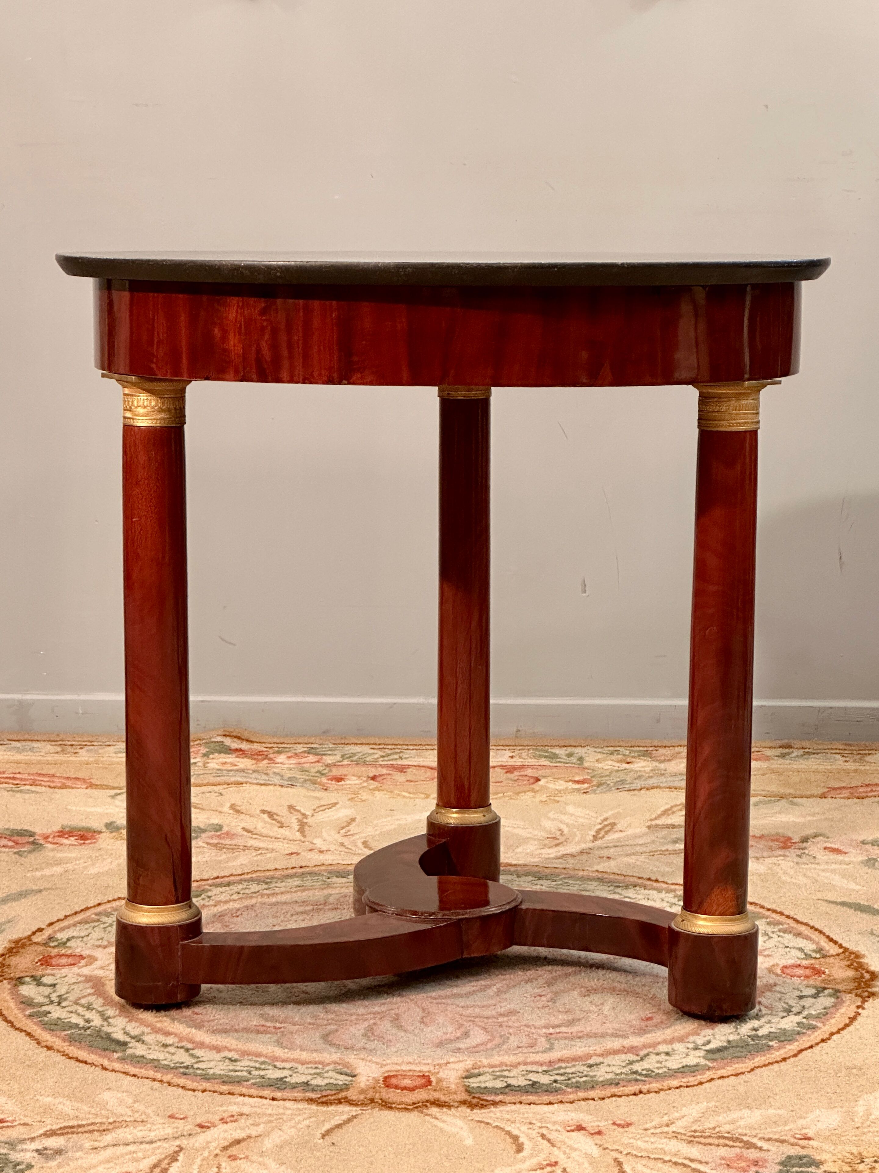 Gueridon tripod mahogany style Empire Epoch XIXth