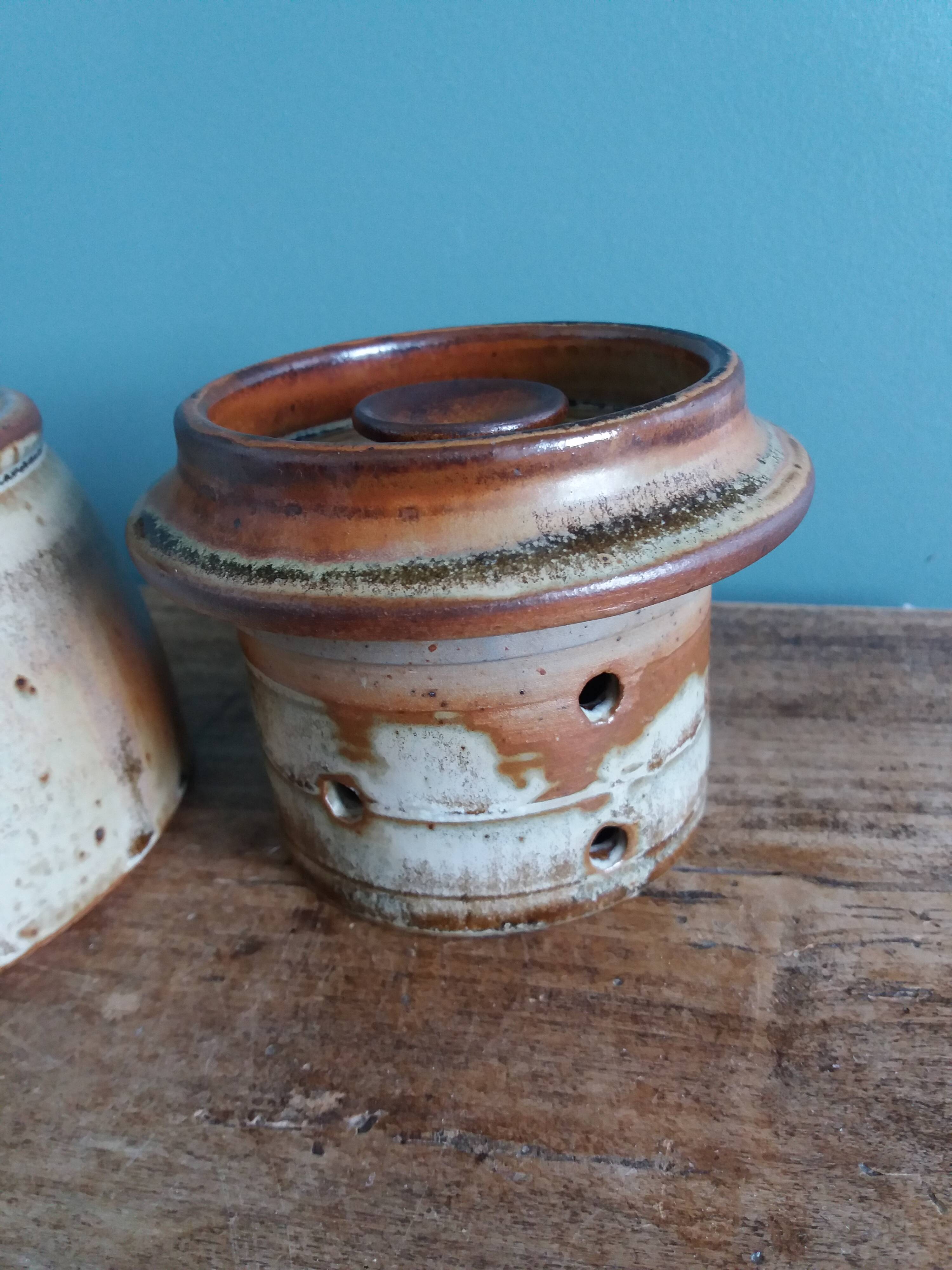 Water butter dish in Puisaye stoneware, Jean-Pierre Prud'homme