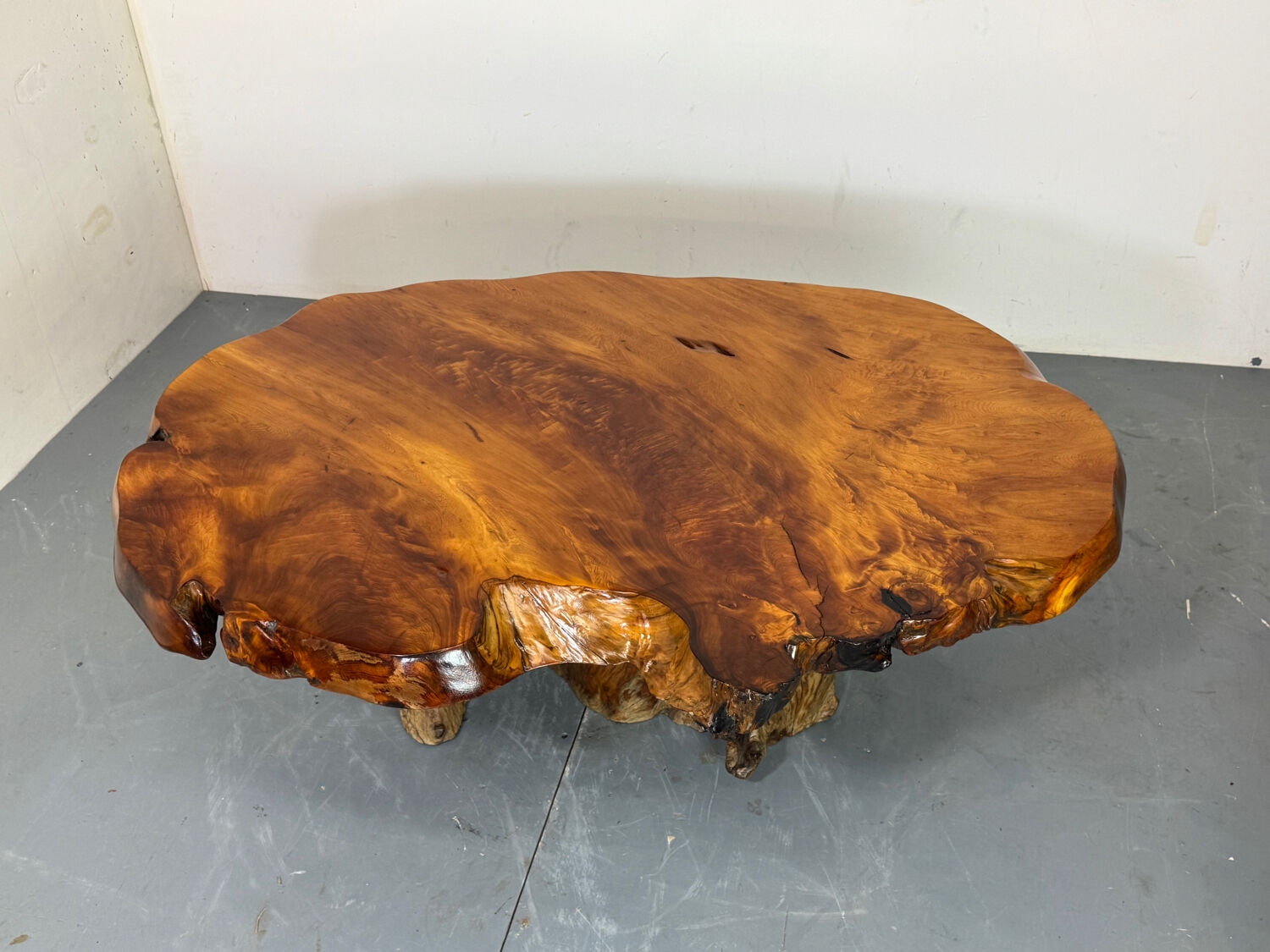 Mid-Century Brutalist Wabi Sabi Organic Natural Burl Wood Coffee Table
