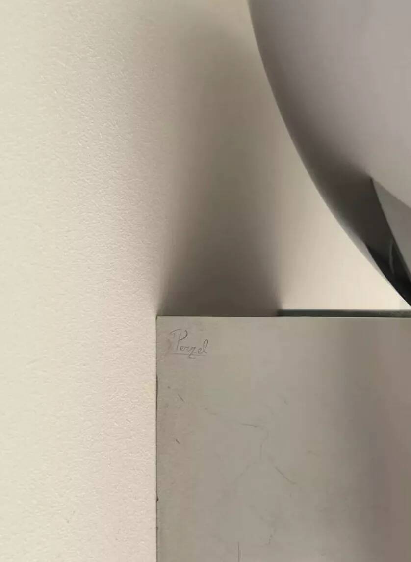 Vintage Perzel 347 bm wall lamp, chrome-plated bronze, France 1950