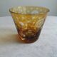 Cut crystal glass lined with amber color
