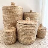 Panier osier avec couvercle