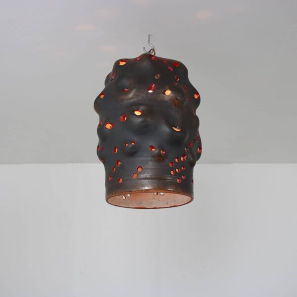 Lampe suspendue en céramique de forme libre des années 1960 provenant des Pays-Bas