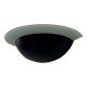 Vintage half-moon wall light, sandblasted glass and black lacquered metal, France, 1970