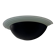 Vintage half-moon wall light, sandblasted glass and black lacquered metal, France, 1970