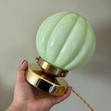 Vintage mint green opaline globe table lamp