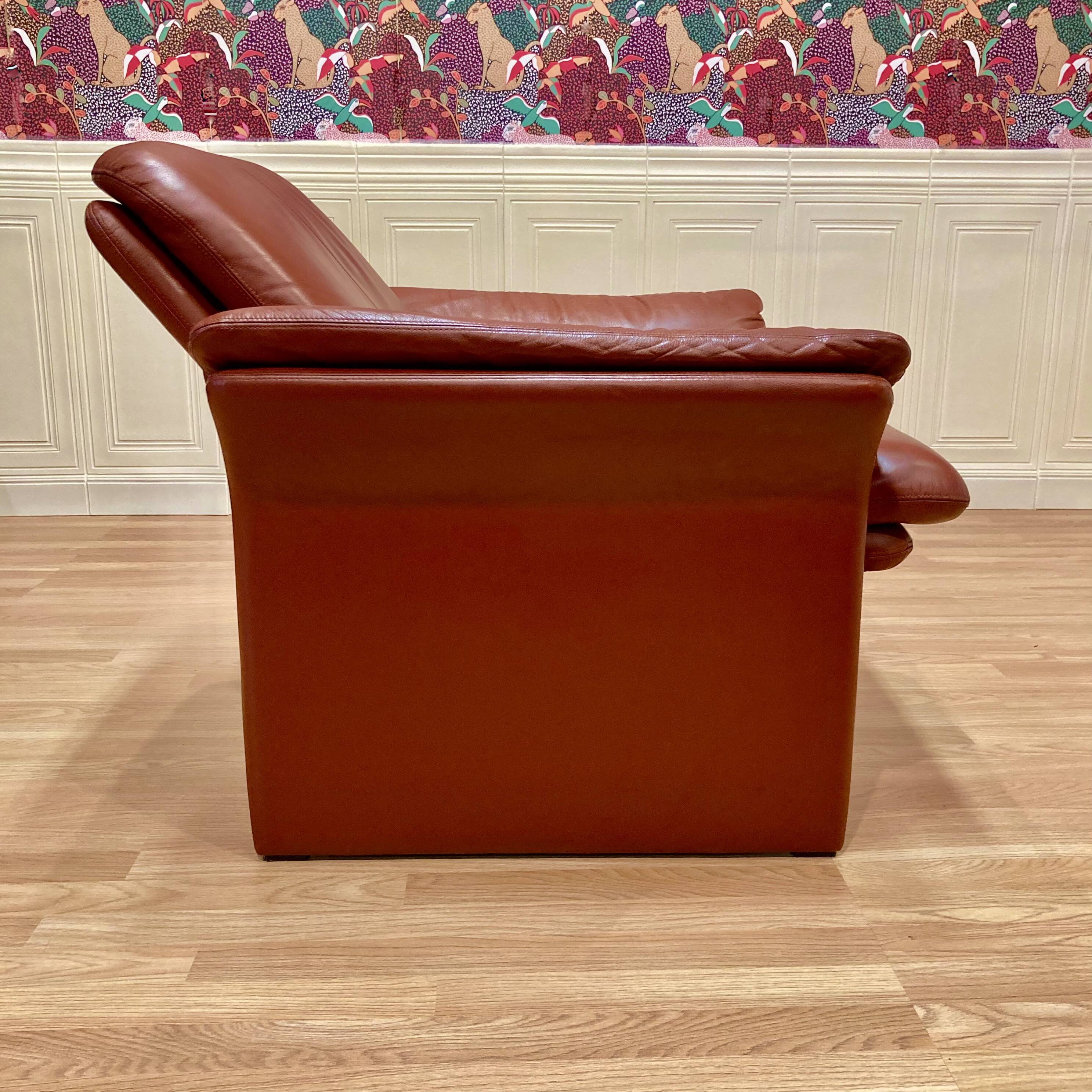 "Erpo" designer adjustable leather armchair.