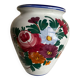 Ancien Vase Ventru en Faïence Numéroté – Décor Floral Peint à la Main