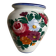 Ancien Vase Ventru en Faïence Numéroté – Décor Floral Peint à la Main