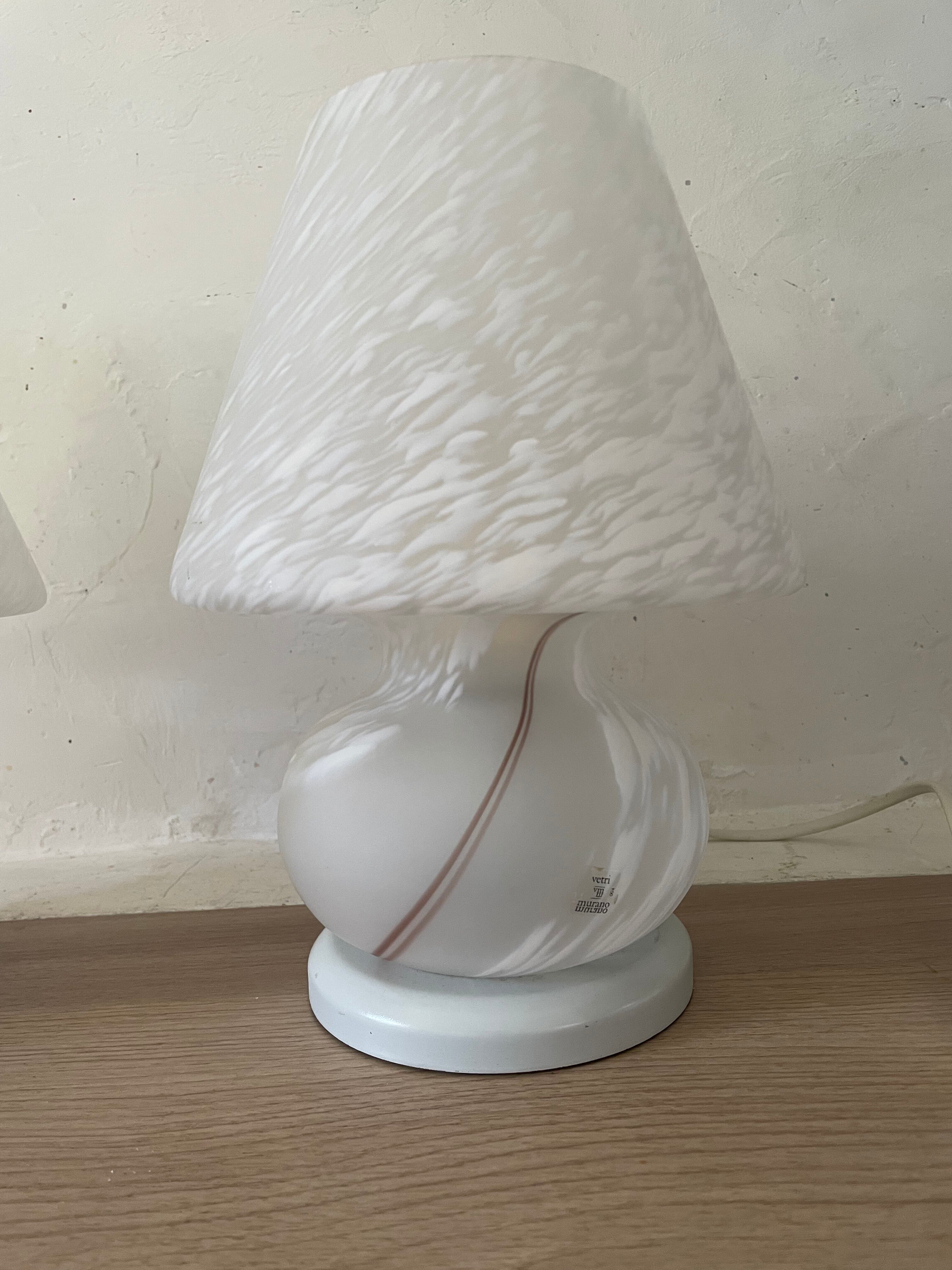Mushroom lamp pair Vetri Murano