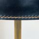 Black Quilted Leather Table Lamp and Golden Brass. French Craftsmanship.