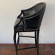 Tall black leather bar chair
