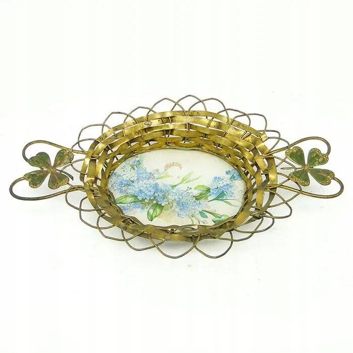 C9N platter in Art Nouveau style with enamel