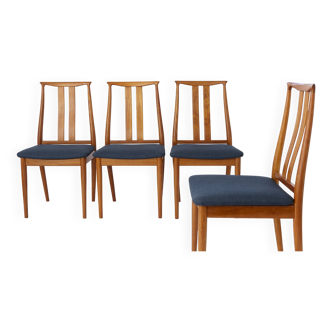 4 chaises de salle à manger vintage, années 1960, danoises, teck