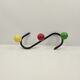 Vintage metal hook and 3 tricolor wooden hooks 40.5 cm