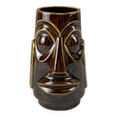 Small vintage ethnic face vase