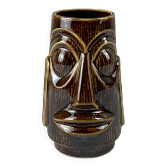 Petit vase visage ethnique vintage