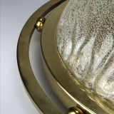 60s 70s Lamp Luminaire Plafoniere Flush Mount Ice Glass Space Age Design