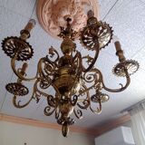Lustre en bronze doré 6 lumières XIX ème