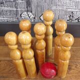 Old wooden bowling game