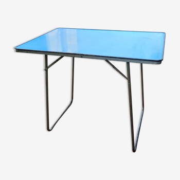 Table pliante de camping bleu