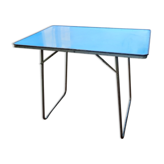Table pliante de camping bleu