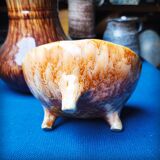 Tripod cup by the potters of Accolay, France, 1950s