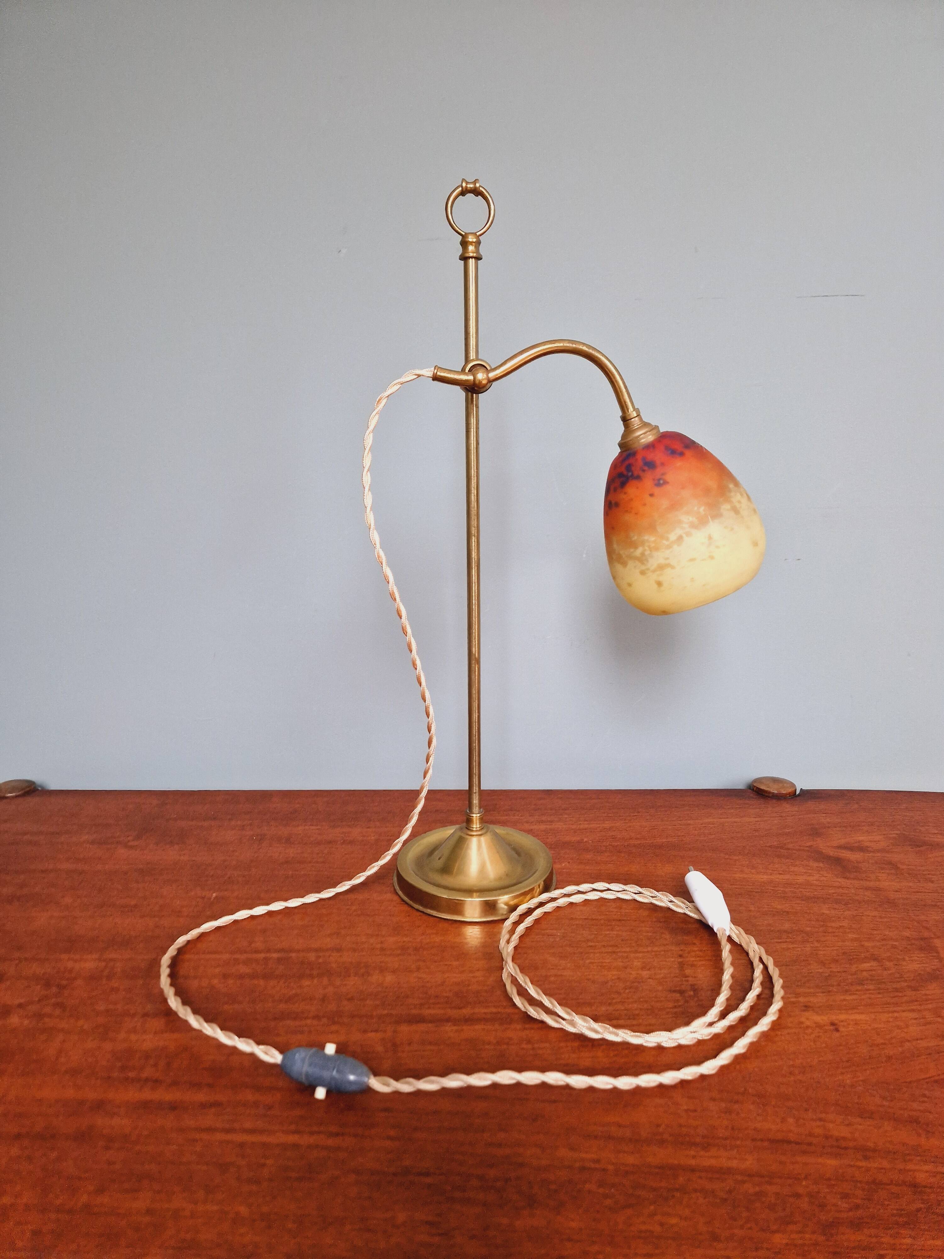 Art Deco desk lamp, glass signed Schneider, 1920s