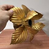 Wall or ceiling light with golden leaf flowers