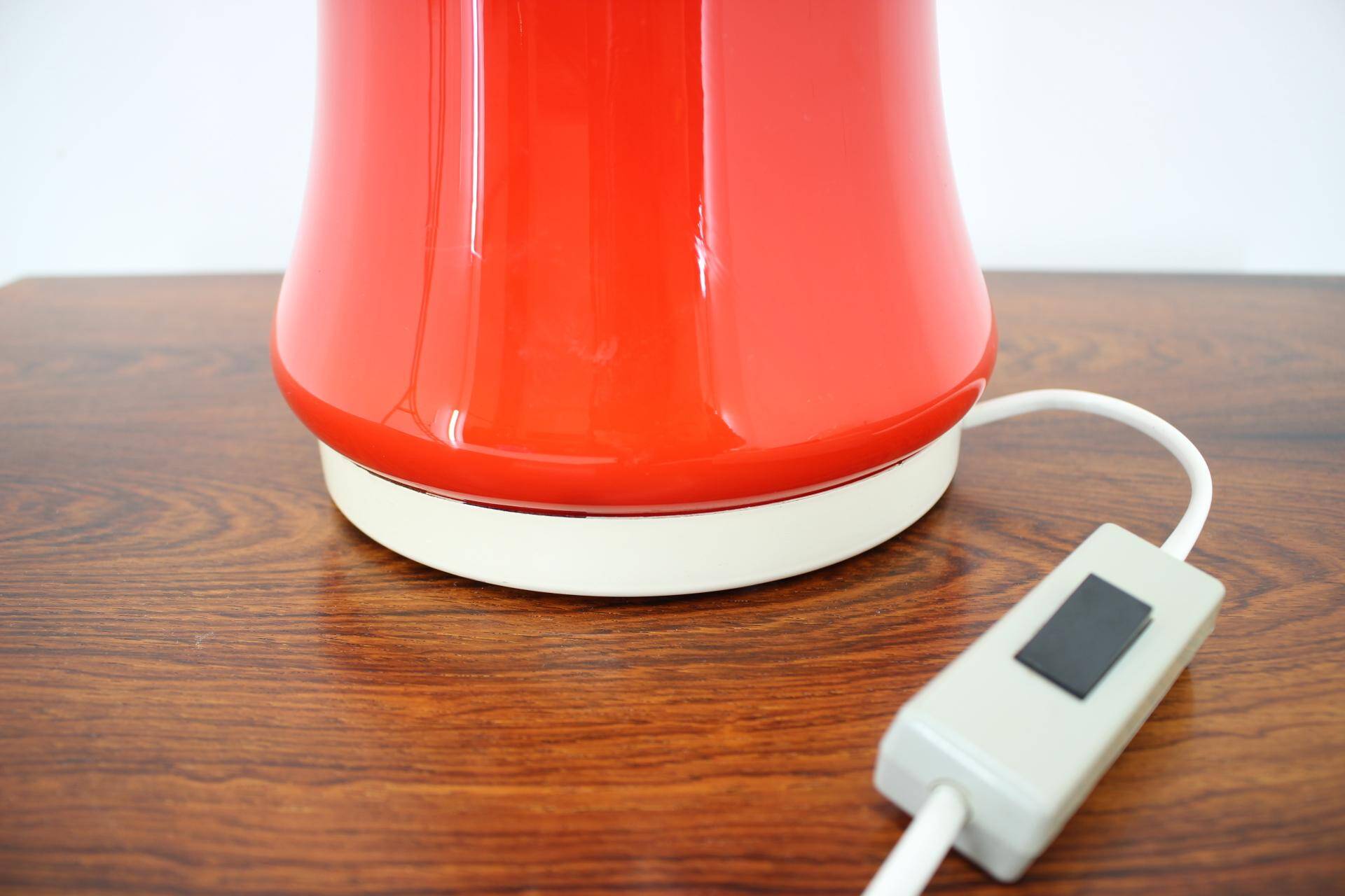 Big Design Red Glass Hotel Table Lamp, 1970s