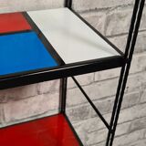 Piet Mondrian style string shelf black uprights 48x58x16