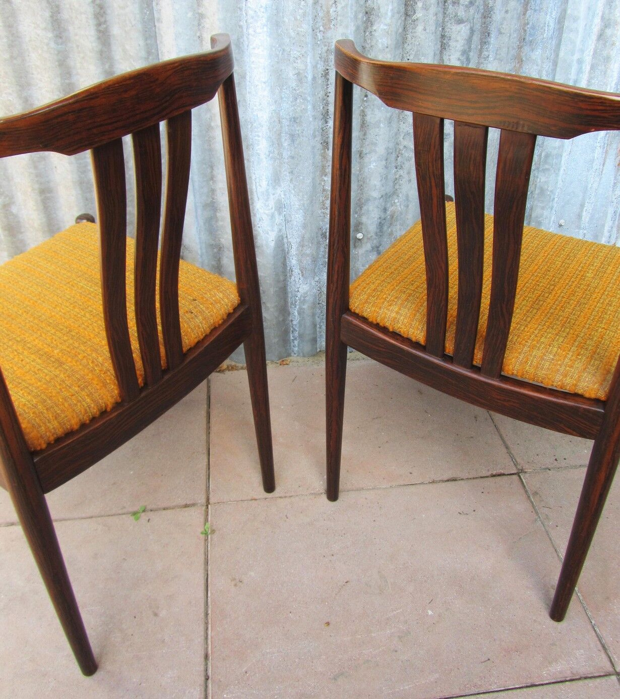 Danish Modern Slat Back Dining Chairs in Rosewood, Set of 2