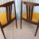 Chaises de salle à manger danoises modernes à lattes en palissandre, Ensemble de 2